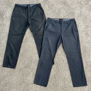 2 pairs Banana Republic men’s Kentfield slim fit pants, size 32x30
